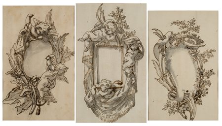 Scuola dell'Italia settentrionale, secolo XVII - Studi per progetti architettonici e scultorei