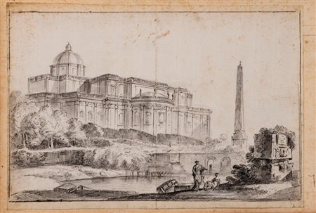 Jean-Baptiste  Lallemand (Francia 1716 - 1803)  - Roma, veduta dell'abside di Santa Maria Maggiore