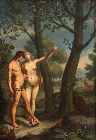 Scuola fiamminga, secolo XVII - Adamo ed Eva