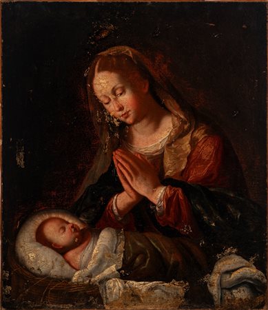 Scuola dell'Italia settentrionale, secolo XVII - Madonna con Bambino