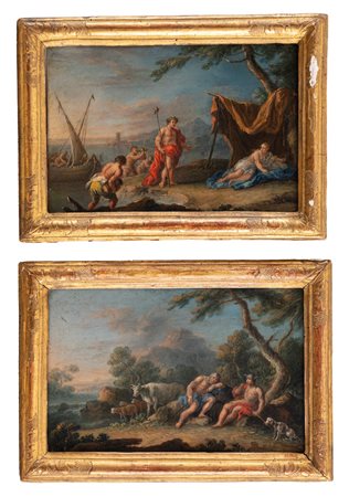 Scuola veneta, secolo XVIII - Bacco e Arianna; Mercurio e Argo