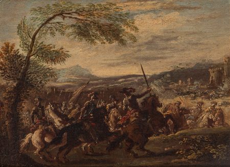 Francesco Graziani, detto Ciccio Napoletano (Napoli 1680 - 1730)  - Scena di battaglia