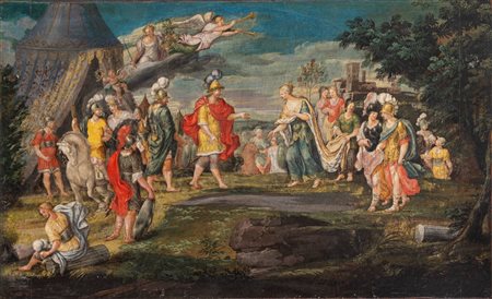 Scuola fiamminga, secolo XVII - Cesare riceve Calpurnia come sua sposa