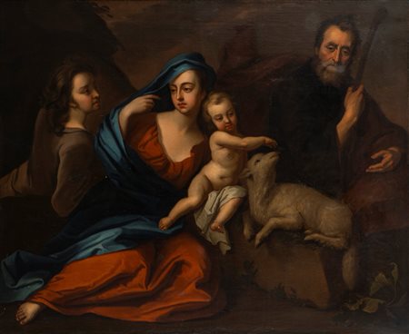 Godfrey Kneller (Lubecca 1646 - Londra 1723)  - Sacra Famiglia in un paesaggio