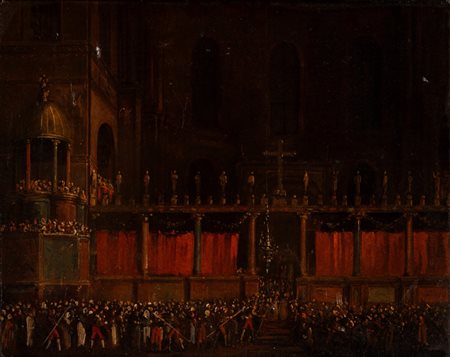 Scuola del secolo XVIII - Interno della Basilica di San Marco a Venezia