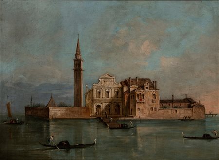 Giacomo Guardi (Venezia 1764 - 1835)  - Venezia, veduta dell'Isola di Santo Spirito