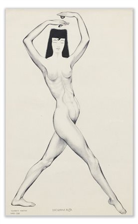 Alberto Martini "Ballerina russa" 1929
china su carta
cm 33,5x21
Firmato, titola