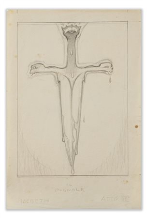 Alberto Martini "Il pugnale - Macbeth" 
matita su carta
cm 31x21
Titolato al fro