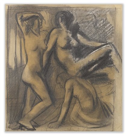 Mario Sironi "Composizione con due nudi femminili e nudo maschile" 1925 circa
ma