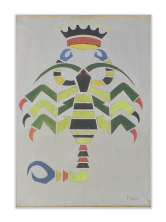 Fortunato Depero "Lo scorpione" 1938-39
tempera e china su carta intelata
cm 70x