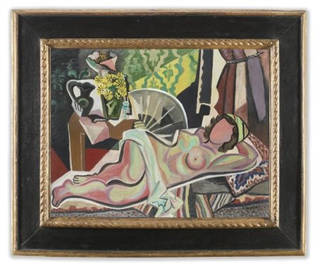 GINO SEVERINI "Nudo con ventaglio" 1942 circa
olio su tela
cm 50x65
Firmato in b