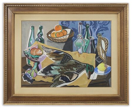GINO SEVERINI "Nature morte au canard sauvage" 1947
olio su tela
cm 60x81
Firmat