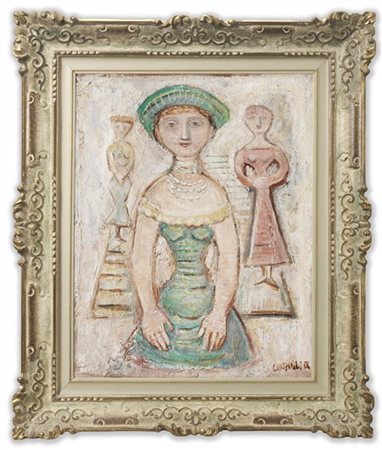 Massimo Campigli "Ragazza con abito verde / Composizione e figure / Tre figure"