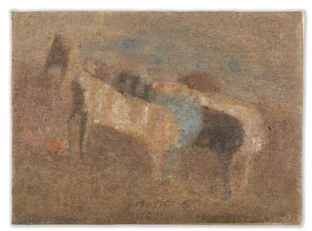 ANTON ZORAN MUSIC "Cavallini" 1951
olio su tela
cm 17,3x23,7
Firmato e datato 19