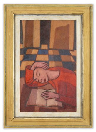 Felice Casorati "Fanciulla che dorme" 1955
olio su tela
cm 90x55
Firmato in bass