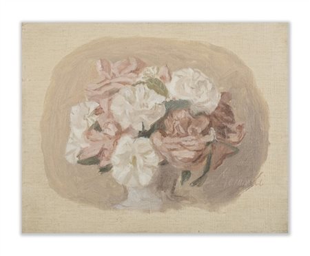 GIORGIO MORANDI "Fiori" 1946
olio su tela
cm 20,3x25,5
Firmato in basso a destra