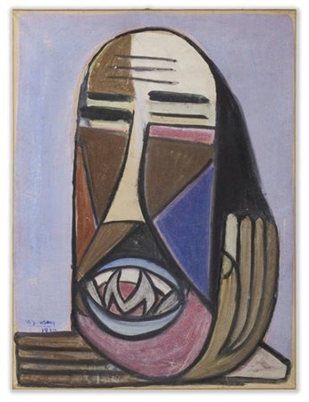 Wifredo Lam "Une tête" 1937
tecnica mista su carta intelata
cm 63x47
Firmato e d