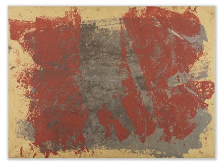 Toti Scialoja "Petra" 1958
vinavil e sabbia su carta oleata applicata su tela
cm