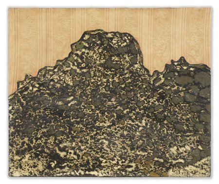 Enrico Baj "Montagna" 1958
olio, collage, stoffa su tela
cm 50x60
Firmato in bas
