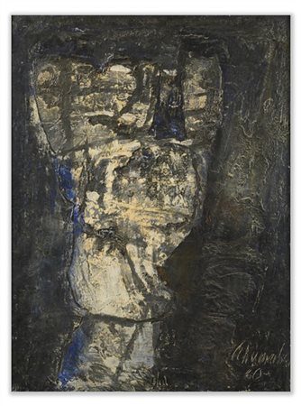 EMIL SCHUMACHER "Kalimbi V" 1960
olio su tela
cm 80x60
Firmato e datato 60 in ba