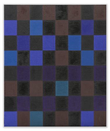 AURELIE NEMOURS "Echiquier 5" 1970
olio su tela
cm 55x46
Firmato e datato 1970 a