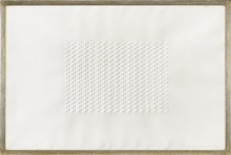 ENRICO CASTELLANI "Senza titolo" 1965
tempera su carta a rilievo
cm 69,5x105
Fir