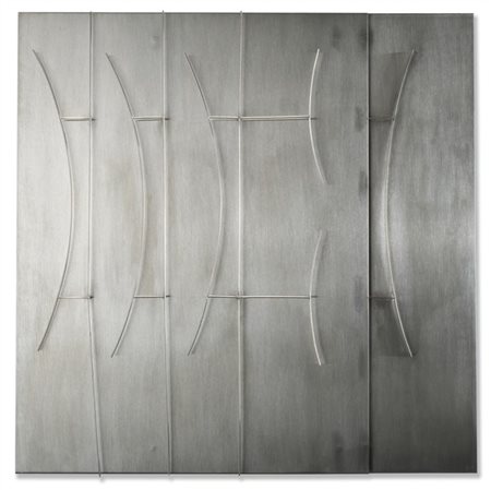 Fausto Melotti "Bassorilievo archi" 1970
acciaio inossidabile
cm 90x90x4
Firmato