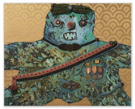 Enrico Baj "Commandeur" 1960
olio, collage, passamaneria, decorazioni, stoffa su