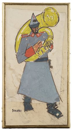 Mario Sironi "Studio per illustrazione" 1915 circa
tempera, matita e collage su