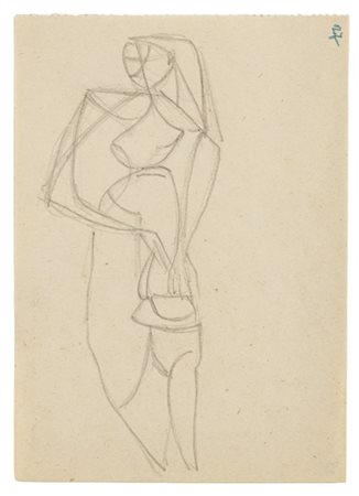 Enrico Prampolini "Figura femminile" 1946-1948
matita grassa su carta
cm 12,3x8,