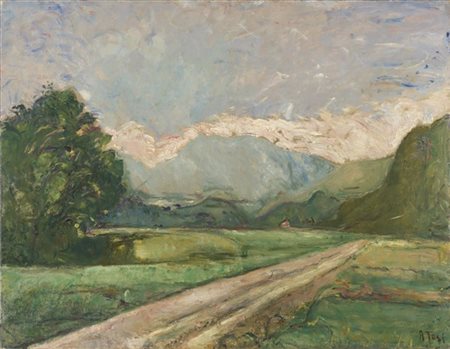 Arturo Tosi "Rovetta, strada sull’altipiano" 1940
olio su tela
cm 70x90
Firmato