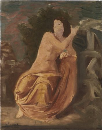 Achille Funi "Musa" 1930
olio su compensato
cm 64,5x50,5
Firmato in basso a sini