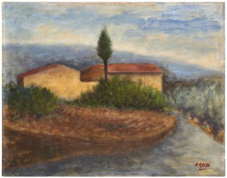 Ottone Rosai "Crepuscolo" 1940
olio su tela
cm 40x50
Firmato e datato XVIII in b