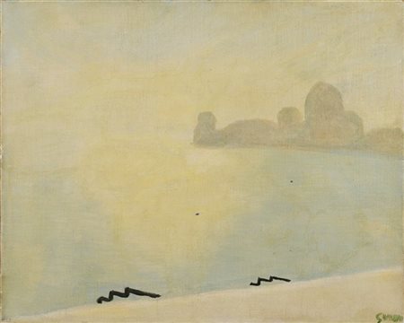 Virgilio Guidi "Punta della dogana" 1952
olio su carta applicata su tela
cm 39,5