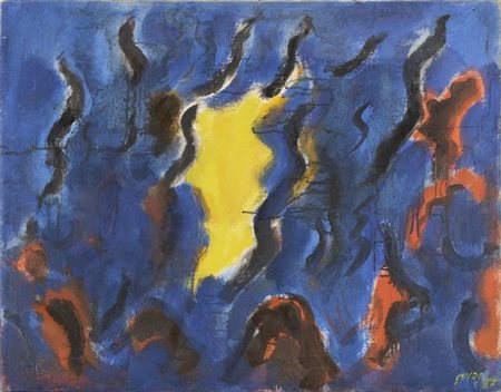 Virgilio Guidi "Angoscia / Riflessi del tempo" 1957
olio su tela
cm 70x90
Firmat