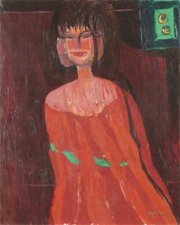 Bruno Cassinari "Giuseppina" 1967
olio su tela
cm 100x80
Firmato e datato 67 in
