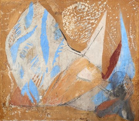 Bruno Saetti "Un angelo" 1960
affresco su tela
cm 114x132
Firmato e datato 60 in