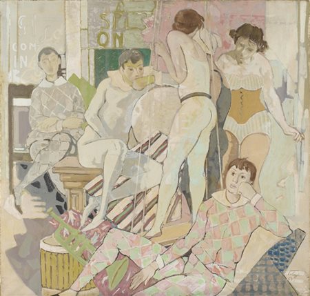 Bernardino Palazzi "Il circo" 1969
olio su tela
cm 120x125
Firmato e datato 69 i