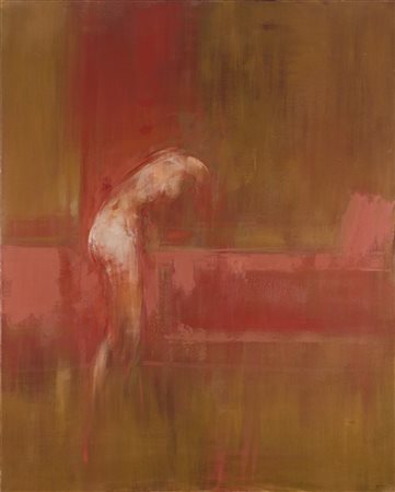 Giuseppe Ajmone "La camera rossa" 1973
olio su tela
cm 162x130
Firmato in basso