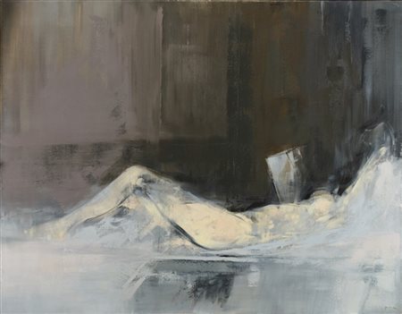 Giuseppe Ajmone "La siesta" 1974-75
olio su tela
cm 114x146
Firmato in basso a d