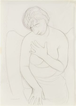 Felice Casorati "Studio per angelo" 1959
matita e pastello su carta
cm 67x48
Fir