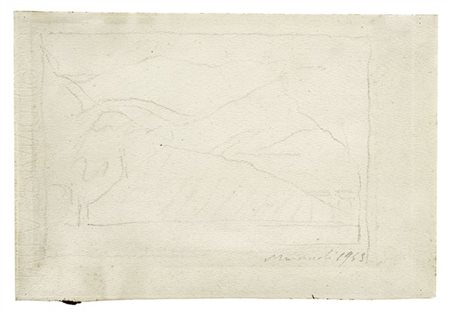 GIORGIO MORANDI "Paesaggio" 1943
matita su carta
cm 15,5x22,9
Firmato e datato 1