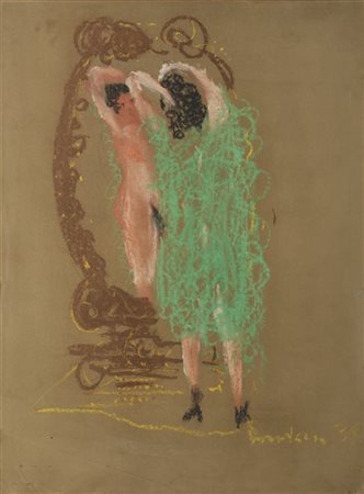 Lucio Fontana "Donna allo specchio" 1938
pastelli su carta intelata
cm 64x48
Fir