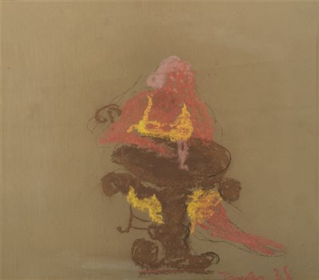 Lucio Fontana "Figura femminile" 1938
pastelli su carta intelata
cm 42x49
Firmat
