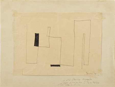 Lucio Fontana "Composizione astratta" 1934
inchiostro su carta
cm 22,5x29
Firmat