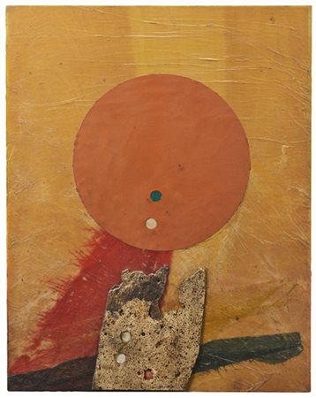 Roberto Crippa "Sun" 1971
tecnica mista, sughero e collage su tavola
cm 92x73
Fi