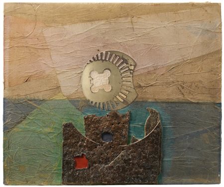 Roberto Crippa "Landscape" 1967
sughero e collage su tavola
cm 50x60
Firmato, ti