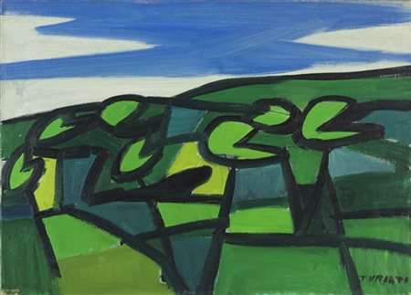 Giulio Turcato "Paesaggio toscano" 1954
olio su tela
cm 50x70
Firmato in basso a
