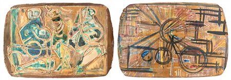 Emilio Scanavino "Senza titolo" 1950
Due formelle
una in terracotta ingobbiata e