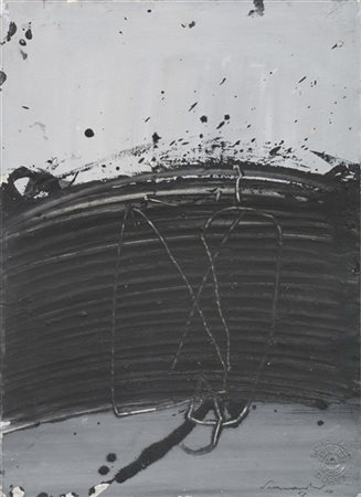 Emilio Scanavino "Senza titolo" 1961
tempera su carta applicata su cartone
cm 34